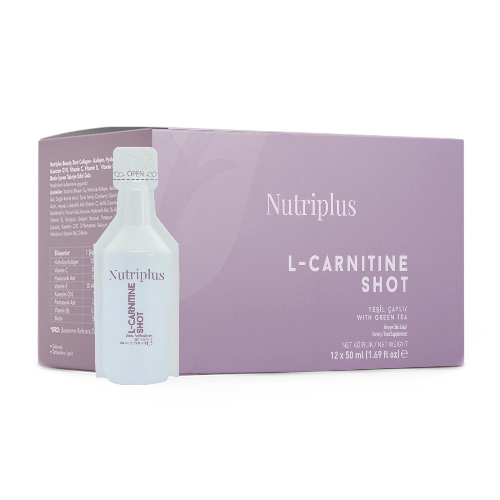 Nutriplus L‑Carnitine Shot – امبولات ال - كارنتين  للتنحيف (50ml × 12)