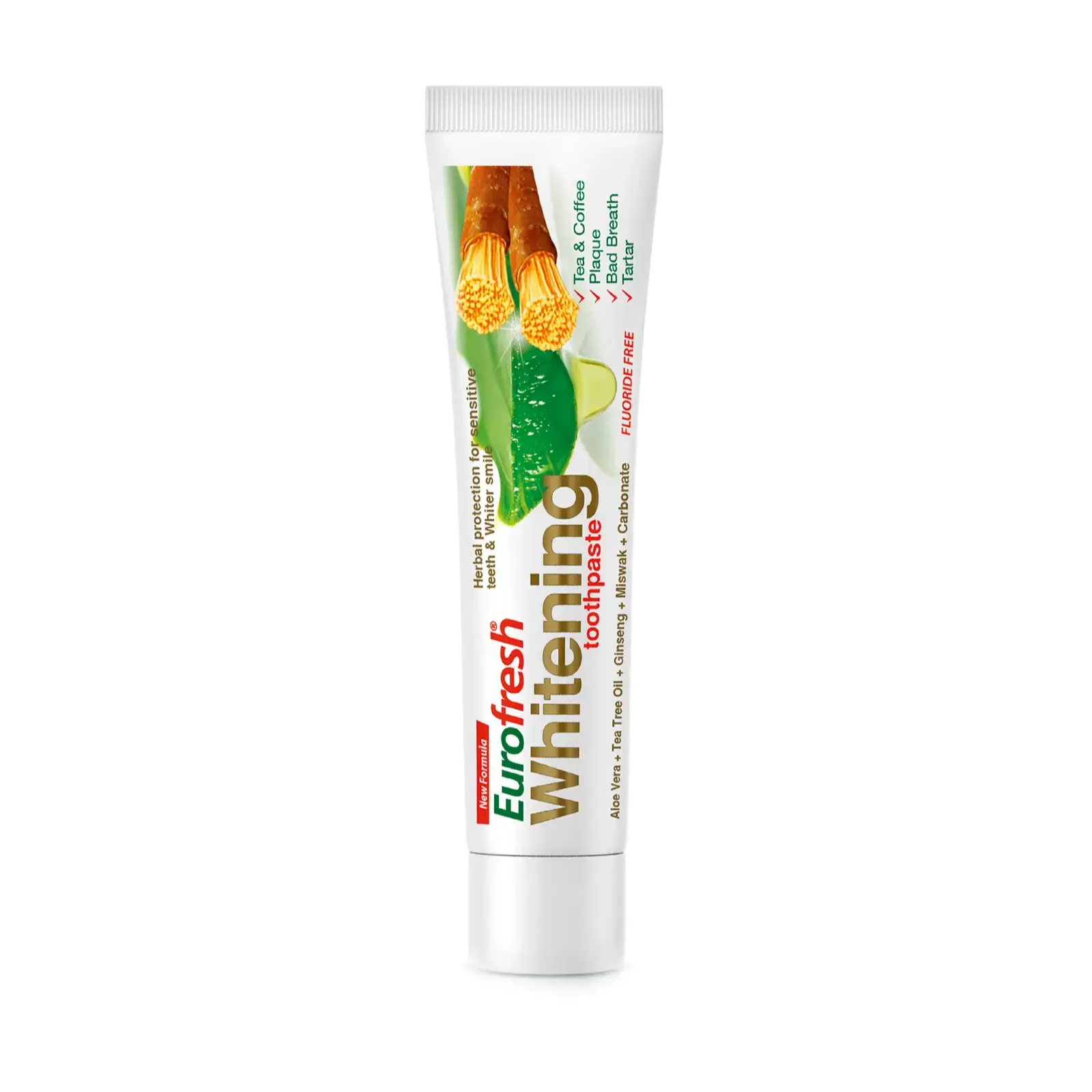 معجون أسنان يوروفريش المبيض (حجم 50 غ ) - بالمسواك والصبار | الأصلي من فارمسي تركيا 🇹🇷